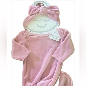 Toby Newborn Pink Velour Matching Set